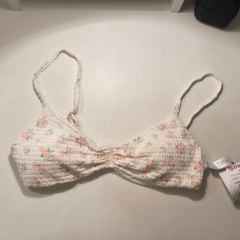 Hollister White Floral bikini top